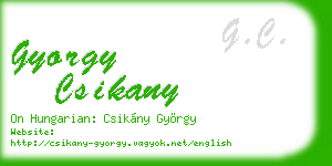 gyorgy csikany business card